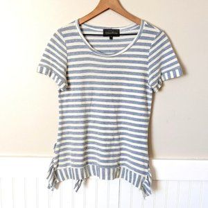 Anthropologie SUNDAY IN BROOKLYN Striped Ruffle Hem Top XS